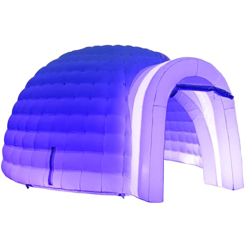 SAYOK Large LED Inflatable Igloo Dome Tent(19.7ft Dia, One Door) Inflatable Shelter Igloo Dome Marquee Event Tent Nightclub Room for Wedding Club Party Camping Show Exhibition