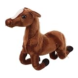 Uso versátil: utilizado para dormitorios, viajes o actividades al aire libre, este caballo de peluche es un compañero versátil para en varios entornos, animales de simulación, modelo decorativo de colección de caballos