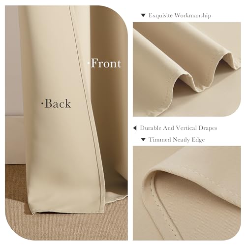 Image of PONY DANCE RV Curtains 24 inch Length, Short Drapes for Bathroom Kitchen, Privacy Mini Camper Curtains for Kids Nursery Bunk Small Windows(2 Panels, W 29 x L 24 inches, Biscotti Beige)
