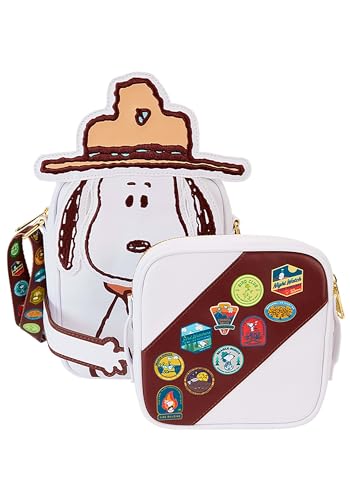 Loungefly Peanuts 50th Anniversary Snoopy's Beagle Scouts Crossbuddies® Cosplay Crossbody Bag with Coin Bag, White4