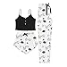 3 Piece Pajamas for Women Set Sexy Cami Shorts and Pjs Pants Sleepwear Soft Lounge Set Cute Fashion Outfits Clothes Black-XXL