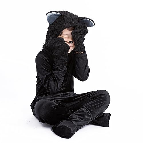 Disfraz de gato negro para niños y niñas miniatura 4