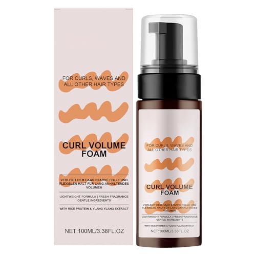 Mousse voluminante, espuma de peinado, crema para definir rizo, mezcla hidratante anti-frizz, textura de espuma, tamaño de 100 ml, uso doméstico para hombres para hombres, cabello ondulado
