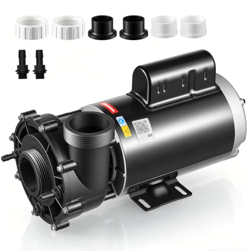 Image of VEVOR SPA Pump 2HP Hot Tub Pump 2 Speed 56 Frame with 1.5 inch & 2 inch Port, 230V, 168 GPM High Speed & 68 GPM Low Speed, 90 Rotational Interface, SPA Bath Water Circulation, Compatible with OEM Models