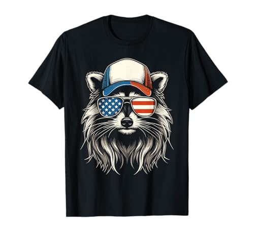 Redneck Raccoon Mullet White Trash Party Attire 4th July T-Shirt