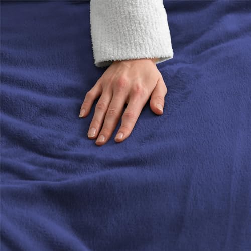Good Nite Coperta Pile Singolo 150 * 200 Cm - Coperta Plaid Super Morbida, Calda Invernale, Per Plaid Divano, Copriletto, Blu Navy - 3