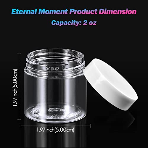 Image of Eternal Moment 36 Pack 2 OZ Plastic Jars Clear Cosmetic Container with Lids