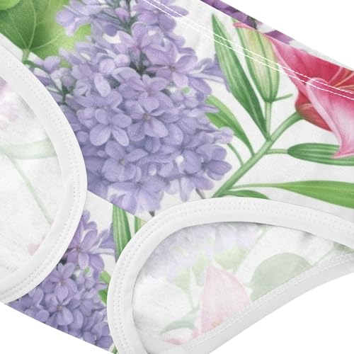 Florals Toddler Girls Underwear 2t Cotton Cute Panties Girl Lilies Lilac Flowers Kids Briefs Undies4