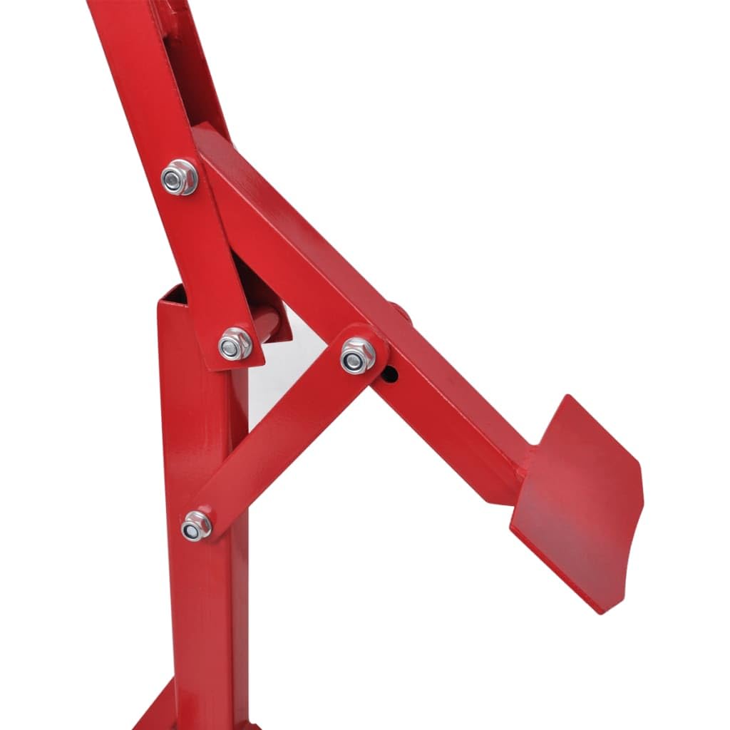 Desmontador de neumáticos de motocicleta de acero portátil para neumáticos de 15 a 18 pulgadas, color rojo, diseño compacto, asa, protección de llantas, cambio de rueda, adaptador de presión