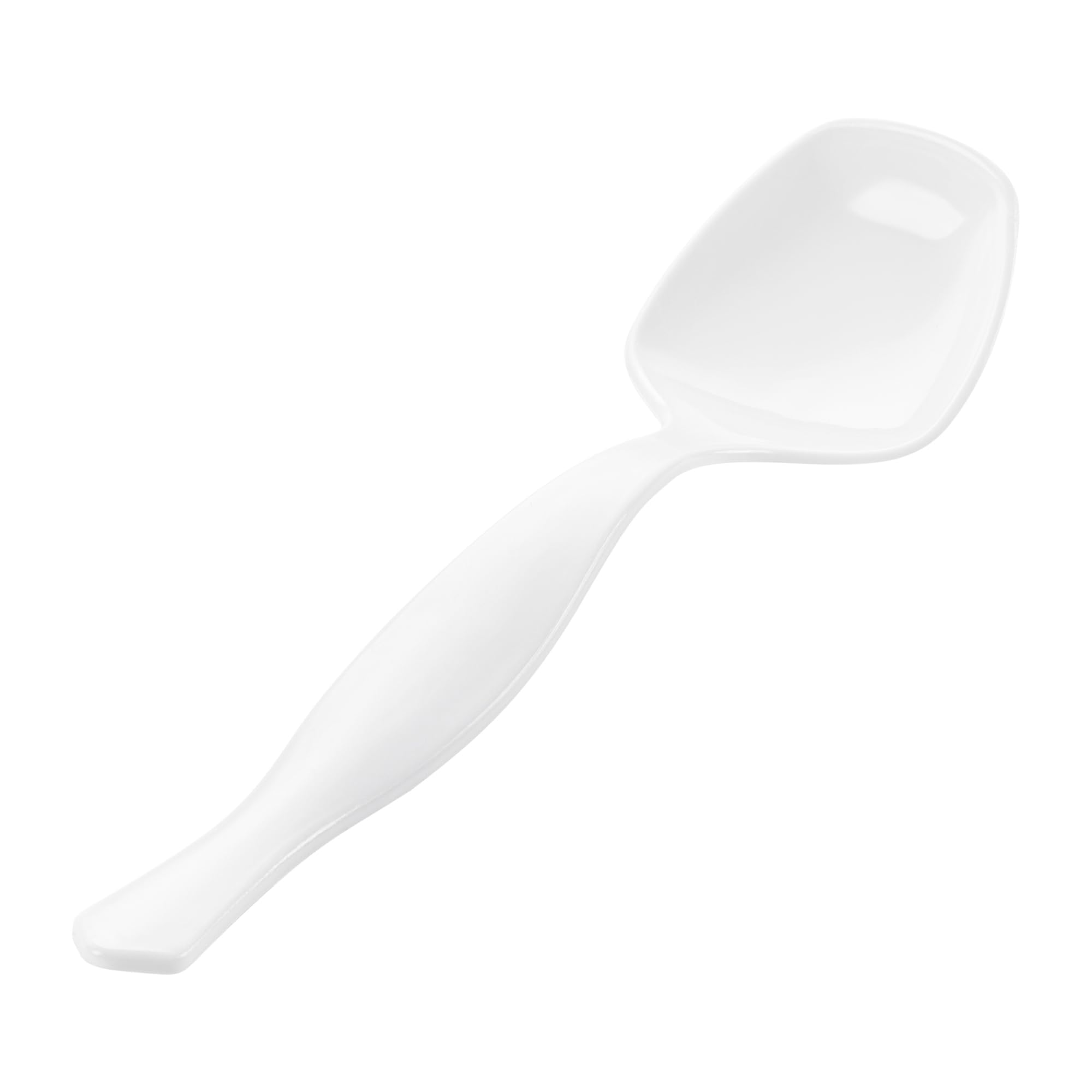 Restaurantware-Cater Tek 8 Inch Serving Spoons, 100 Disposable Spoons For Catering - Ergonomic Handle, Heavy-Duty, White Plastic Food Spoon, Elegant,