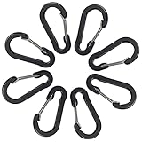 ABCOOL 8PCS Small Keychain Clips Mini Carabiner - 2 inch Aluminum Durable Quick Release Auto Locking