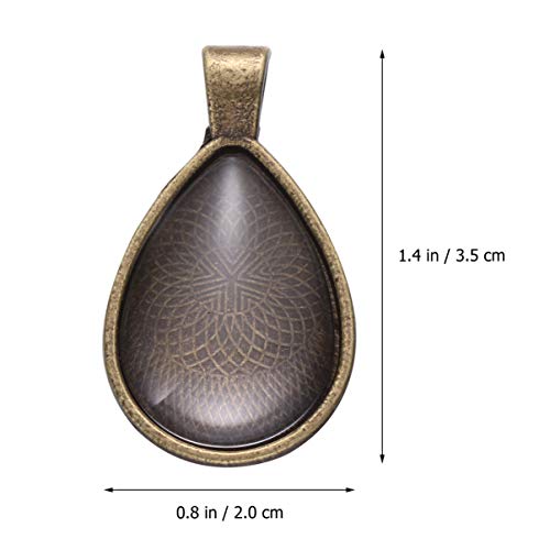 EXCEART 36pcs Diy Jewelry Making Kit Alloy Pendant Trays with Glass Drops for Crafting Antique Silver Bronze Bright Silver Bezel Pendant Trays for Unique Jewelry Creation - Image 3