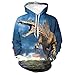 Sweat à Capuche pour Hommes de la Mode d'impression de créatures préhistoriques 3D, Loisirs d'animaux de Dinosaure et Veste de Sweat-Shirt Confortable B 3XL