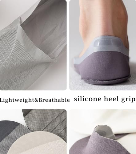 Men's No Show Socks - 5 Pairs Invisible Low Cut Liners Sock - Summer Thin Breathable Non-Slip Hidden Socks3