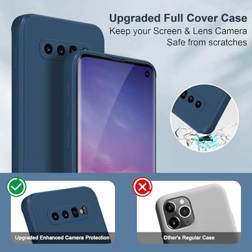 Coque silicone pour Samsung S10 avec finition microfibre bleu