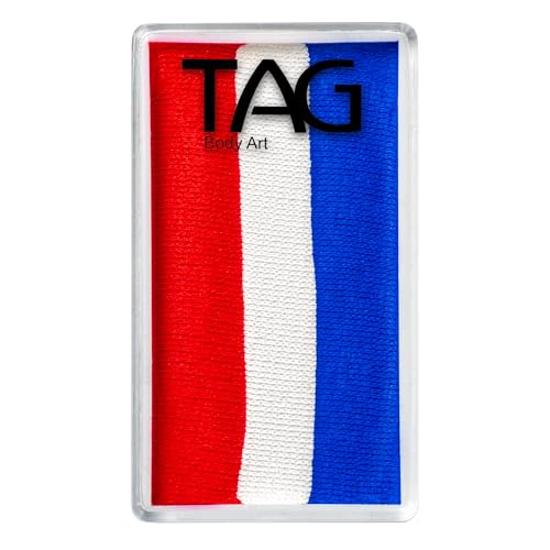 TAG Face and Body Paint - 1 Stroke Split Cake 30g - Red White Blue