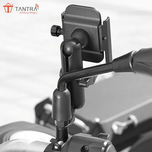 Image of TANTRA S25A Phone Holder - 360 Rotation with U-Bolt Base - Premium Aluminum Alloy - Secure Handlebar Mount for Smartphones