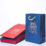 Desi Favors Sai Baba Paper Bags - Indian Gifts Bags, Party Favor Bags, Goodie Bags, Small Paper for Diwali Gifts, Pooja Favors, Housewarming Gifts, Wedding Return - 5.3x8 Inch (Pack of 8)