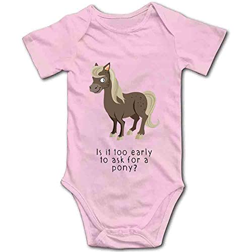 is It Too Early. Baby Pony Horse Rider Funny Joke New Baby Girl Present Short Sleeve 0-24 Months White