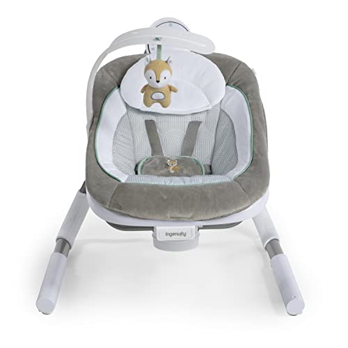 Image of Ingenuity Anyway Sway 5-Speed Multi-Direction Portable Foldable Baby Swing & Infant Seat with Vibrations, Nature Sounds, 0-9 Months 6-20 lbs (Ray)