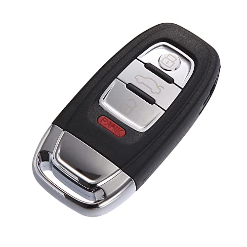 X AUTOHAUX Car Key Fob Shell 4 Button Remote Control Key Case Shell Keyless Entry Housing Replacement Black for Audi A4L Q5 A3 A4 A5 A6 A8 Quattro Q5 Q7 A6 A8
