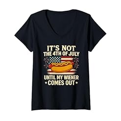 Celebrate the Fourth with Laughter: Buy Your Patriotic Weiner Jokes V-Neck T-Shirt – 4th of July Patriotic Party Style