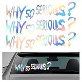 DXNQ 3PCS Why So Serious Vinyl Stickers for Car, Reflective Window Bumper Funny Halloween Theme Decal, Waterproof Vinyl Sticker Funny Halloween Decor for Car Truck Motorcycle (Colorful)