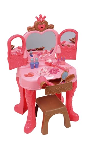 Zippy Toys, Brinquedo Penteadeira Mágica Eletrônica com 20 Acessórios Princesa - Rosa