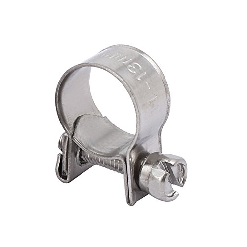 Aexit 11mm-13mm 304 Clamps Stainless Steel Screw Mounted Adjustable Pipe Strap Clamps Hose Clamp