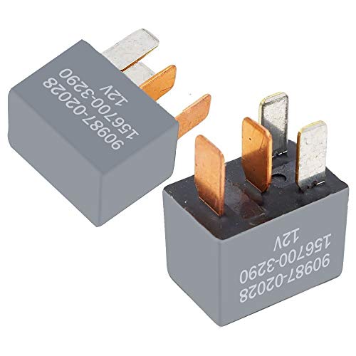 2 Pack 90987-02028 AC Clutch Fan Relay 4 Pin Gray