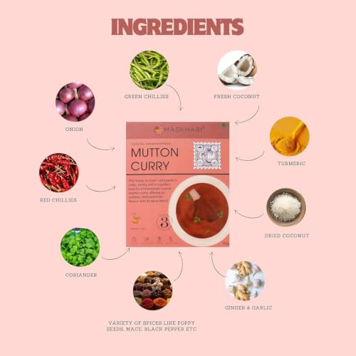 Image of Maskhari Mutton Curry Masala Paste 150g Pack of 2 | Ready to Eat Mutton Masala Paste | Authentic Maharashtrian Indian Curry Paste | Heat & Eat Food | Ready to Cook Food | Instant Indian Meal