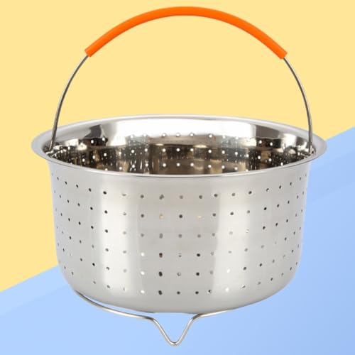 Cesta de vapor de acero inoxidable con mango de silicona premium 8