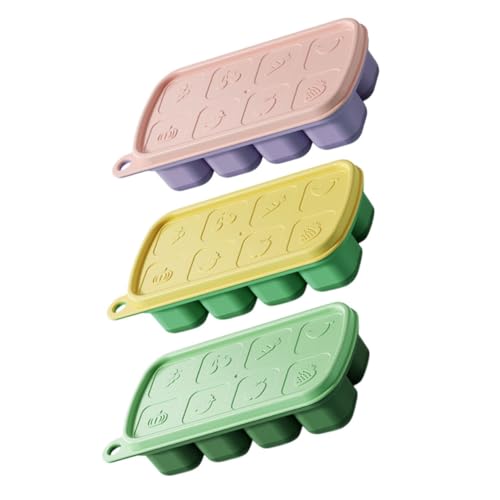 Bandejas para cubos de hielo pequeñas con tapa 3 piezas miniatura 1