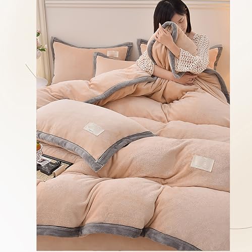 Housse de couette double face bean paste gray pour lit 220x240cm moderne - 5