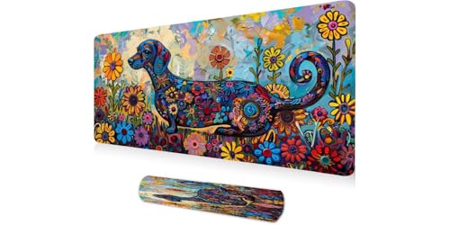 Tapis de souris XXL 1200x600mm à motif de fleurs de style A-15