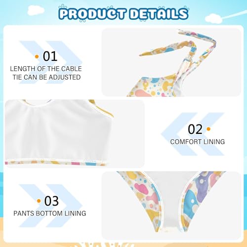 Hand Drawing Camouflage Wavy Girl Two Piecing Kids Bikini Set Quick-Dry Swimsuit Swimming Suits Adjustable Shoulder Strap4