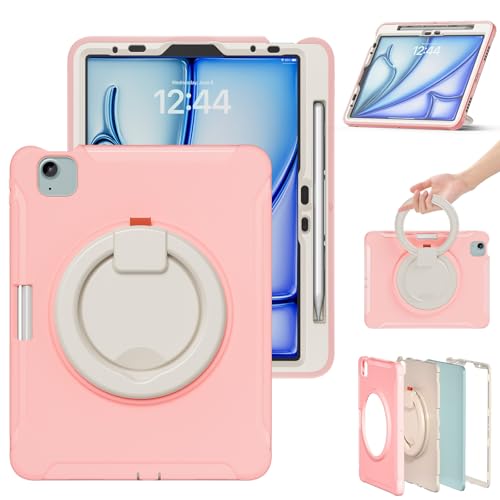 Coque iPad Air 2024 enfant rose pour dessiner et regarder des vidéos