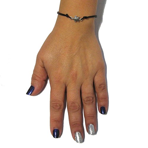 Bracelet tortue argent massif 925 et cuir de qualité supérieure - 2