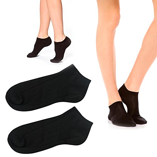 24 Womens Athletic Ankle Socks Low Cut Fit Crew Sports Black Footies Size 9-112