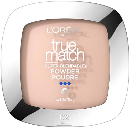 L'Oreal Paris True Match Super Blendable Oil Free Foundation Powder, C2 Light, O.33 oz, Packaging May Vary