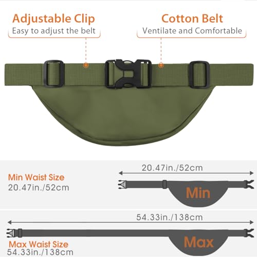 Image of Large Fanny Pack for Women Men - Syican Waist bag with 3-Zipper Pockets, Gifts for Enjoy Sports Traveling Workout Casual Hands-Free crossbody bags Fits MAX 7.9'' iPad & 6.6'' Phone