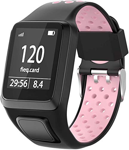 Shieranlee Sport Bracelet pour Tomtom Watch, Silicone Respirant Bracelet avec goupille à libération Rapide Compatible pour Tomtom Runner 2/ Runner 3/...