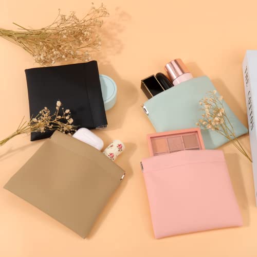 Image of BUSOHA Small Makeup Bag For Purse,4 Pcs Mini Portable Cosmetic Bags For Women, Coin Purse Lipstick Cosmetic Accessories Organizer, Small Travel Kit Storage Pouch, Multicolor