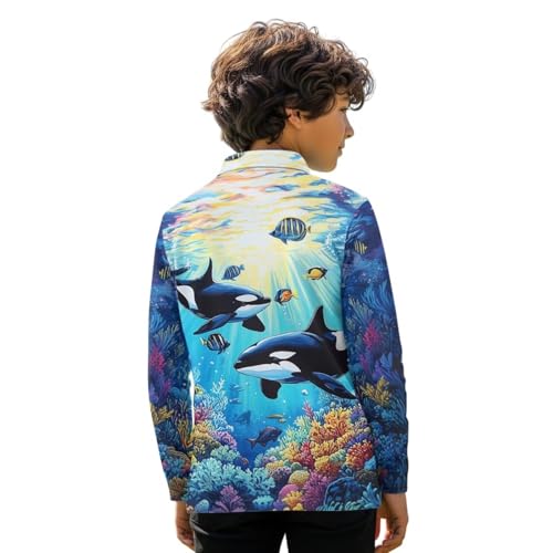 1/4 Button Collared Golf Shirts for Boys Size 3-16 Kids Fall Long Sleeve Tennis Outfits Soft Athletic Tops3