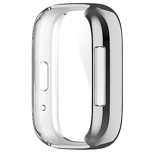 Tyogeephy Case for Redmi Watch 3 Active/Watch 3/3 Lite, Slim, Soft TPU, Scratch & Bump Protection, Plating Silver - Image 4