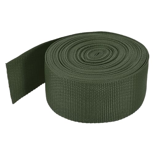 Image of MECCANIXITY Lightweight Polypropylene Webbing Strap 2 inch 10 Yard Backpack Strapping Band Army Green for Outdoor Luggage Cargo Straps