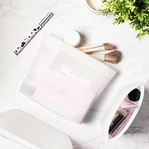 Image of 3 Pcs Fridge Storage Reusable Ziplock Food Storage Airtight Freezer Safe for Vegetables Fruits Snacks.silicone Bags for Fridge Storage(500 /1000 /1500ml)