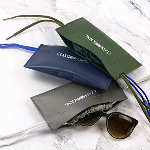 Hemoton Estojos de Couro para Ã“culos de Sol Com Cordão Duplo Pu Bolsas para Ã“culos Ã“culos de Prot