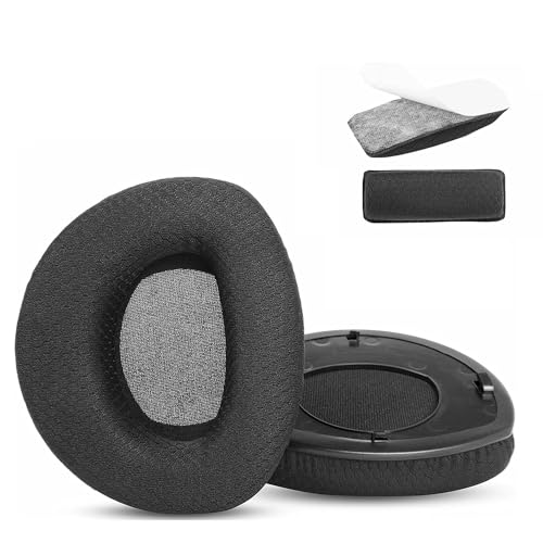 HTINDUSTRY Almohadillas y Banda de Repuesto compatibles con Sennheiser HDR160/170/180 RS160/170/180 Auriculares inalámbricos Almohadillas con Tela Transpirable/Espuma de Alta Densidad