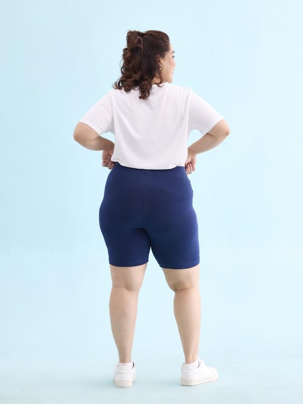 Image of GO COLORS Cotton Stretch Seamless Cycling Shorts for Women| Breathable, Mid Rise